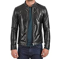 Men's Leather Jacket Stylish Genuine Lambskin Motorcycle Bomber Biker MJ59