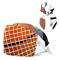 VBFOFBV Working Cap with Buttons Sweatband Ribbon Tie Back Bouffant Hats Sport Tennis Golf Basketball Football
