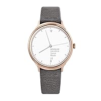 Mondaine - Helvetica MH1.L2210.LH - Mens and Womens Watch 38mm - Wrist Watch Date Grey Leather Strap 30m Waterproof Sapphire Crystal Stainless Steel case - Mens Watches - Made in Switzerland