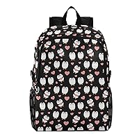 ALAZA Valentine Love Penguin with Hearts Packable Hiking Outdoor Sports Backpack