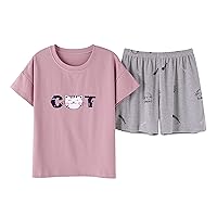 Vopmocld Big Girls' Lovely Sleepy Panda Sleepwears Cute Cartoon 2PCS Pajama Sets