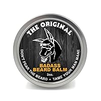 Badass Beard Care Beard Balm for Men - The Original Scent, 2 Ounce - All Natural Ingredients, Soften Hair, Hydrate Skin to Get Rid of Itch and Dandruff, Promote Healthy Growth