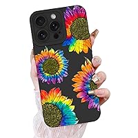 KANGHAR Floral Case for iPhone 14 Pro Max Case, Cute Colorful Sunflower Design Soft TPU Shockproof Protective for Women Girls Flower Phone Cover