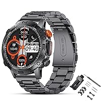 Military Smart Watch for Men ST19 PRO with Extra Straps to Extending Smart Watch Bands Black