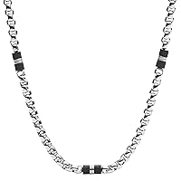 Fossil Men's Stainless Steel or Leather Necklace for Men