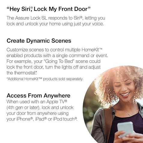 Assure Lock SL - Key Free Smart Lock with Touchscreen Keypad - Works with Apple HomeKit and Siri, Oil Rubbed Bronze