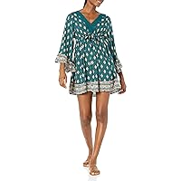 Angie Women's Printed V-Neck Bell Sleeve Dress