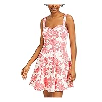 Womens Floral Fit & Flare Dress