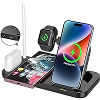 5 in 1 Wireless Charger for Apple Multiple Devices 72W Fast Wireless Charging Station with USB Ports Foldable Charging Dock Stand for Different iPhone Galaxy Android Phones Apple Watch Airpods
