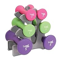 set includes 3 PAIRS of DUMBBELLS