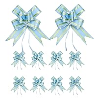 Pull Bows for Gifts Wrapping Supplies Pull Ribbon Bows for Gift Baskets Present Valentine Ribbon Bows for Flower B14-Light Lan-100pcs
