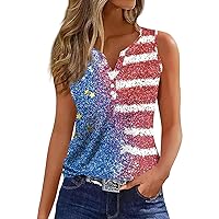 4Th of July Outfits for Women Trendy Womens Summer Sleeveless Tank Top American Flag Graphic Tees Ladies Patriotic USA Shirts