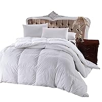 Royal Hotel's 300 Thread Count Oversized Queen Size Down-Alternative Comforter, Overfilled Duvet Insert 100% Cotton Shell - 750FP - 100% Down-Alternative Fill, 85OZ - White Solid, Oversized Queen