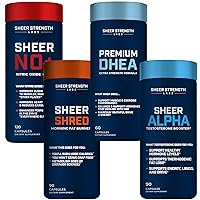 Sheer Ultimate Stack - DHEA Supplement for Men DHEA 100mg & Nitric Oxide Supplement & Sheer Shred & Sheer Alpha