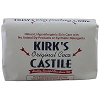 Kirk's Castile Bar Soap Clean Soap for Men, Women & Children| Premium Coconut Oil | Sensitive Skin Formula, Vegan | Original Fresh Scent | 4 oz. Bars - 12 Pack