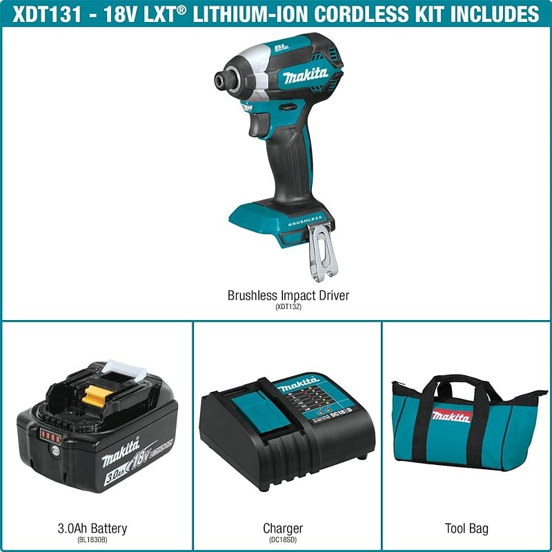 Mua Makita XDT131 18V LXT Lithium-Ion Brushless Cordless Impact Driver Kit  (3.0Ah)  B-49373 75 PC Metric Drill and Screw Bit Set trên Amazon Mỹ chính  hãng 2023 Giaonhan247