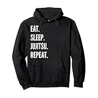 Eat Sleep Jujitsu Repeat, Favorite Hobby Gift Pullover Hoodie