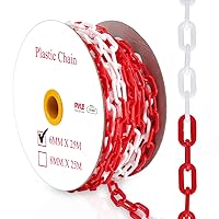 Safety Chain Barrier Plastic Links - 82' Ft Caution Security Chain Link Barriers Crowd Control, Door Driveway Garage Kids Safety Blocker, Multi color (6mm)
