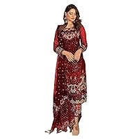 IndianPakistani Bollywood Designer Ready to Wear Party Wear Georgette Straight Fancy Salwar Kameez for Women (Choice-2, XL-44),X-Large