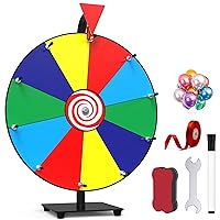 14 Inch Spinning Prize Wheel- 10 Slots Heavy Duty Color Tabletop Roulette Spinner of Fortune Spin The with Dry Erase Marker and Eraser Win Game for Trade Show, Carnival Classic Series