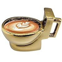 Poop Mug Toilet Mug Ceramic 12Oz Poop Mug Novelty Toilet Mug Coffee Cup Beverage Cup with Hidden Poop Inside Gag Gift for Prank April Fool's Day Golden