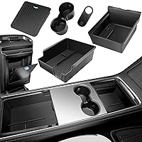 5Pcs Center Console Organizer Tray Compatible for Tesla Model 3 Model Y Accessories 2024 2023-2021 Armrest Hidden Drawer Storage Box Cup Holder [Not Compatible for Model 3 2024]