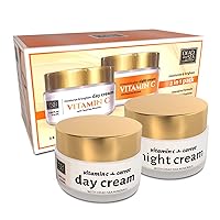 Dead Sea Collection Day and Night Cream Kit with Vitamin C - Anti-Wrinkle - Dead Sea Minerals - Nourishing, Moisturizer, Hydrating and Smoothing Face Cream (3.38 fl.oz)