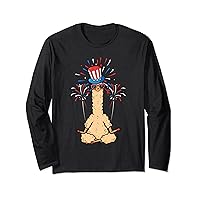 Llama 4th Of July Funny Stars And Stripe US Flag Patriotic Long Sleeve T-Shirt