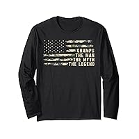 Gramps the Man the Myth the Legend Camouflage Father's Day Long Sleeve T-Shirt