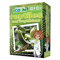 Outset Media Professor Noggin's Reptiles and Amphibians Trivia Card Game - an Educational Based Card Game for Kids - Trivia, True or False, and Multiple Choice - Ages 7+ - Contains 30 Cards