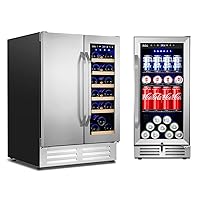 24 Inch Wine and Beverage Refrigerator and 15'' Beverage Refrigerator and Beer Fridge