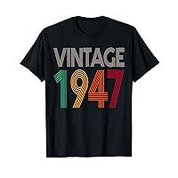 76th Birthday Men Women Vintage 1947 Retro 76 Years Old T-Shirt