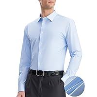 Men's Dress Shirt Slim Fit Stretch Quick Drying Moisture Wicking Breathable Wrinkle Free Non Iron Button Down Shirt