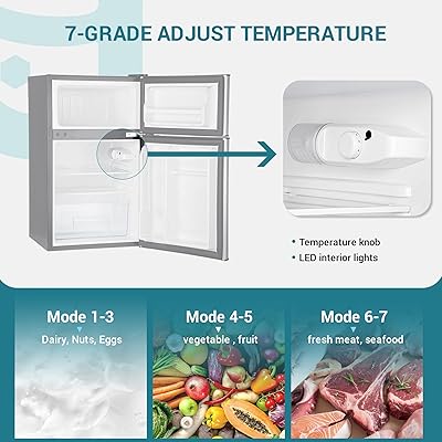 Euhomy Mini Fridge with Freezer, 3.2 CU.FT Compact Refrigerator with Freezer, 2 Door Mini Fridge with Freezer for Dorm/Bedroom/Office/Apartment