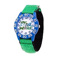 STAR WARS The Mandalorian Kids' Plastic Time Teacher Analog Quartz Nylon Strap Watch