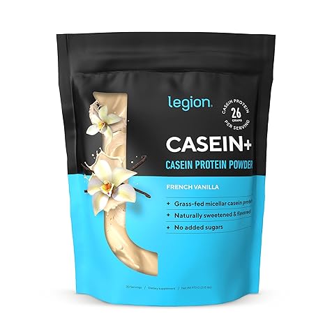 Casein+ Vanilla Pure Micellar Casein Protein Powder - Non-GMO Grass Fed Cow Milk, Natural Flavors & Stevia, Low Carb, Keto Friendly - Best Pre Sleep (PM) Slow Release Muscle Recovery Drink 2lb