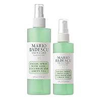 Facial Spray with Aloe, Cucumber and Green Tea for All Skin Types | Face Mist that Hydrates & Invigorates | 8 FL OZ & 4 FL OZ Combo