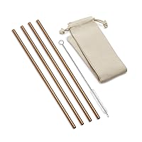 Outset Copper Straight Long Reusable Straws, 1 x 3.5 x 11.75 inches