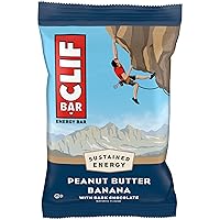 Clif Bar - Peanut Butter Banana with Dark Chocolate Flavor - Made with Organic Oats - 10g Protein - Non-GMO - Plant Based - Energy Bar - 2.4 oz.