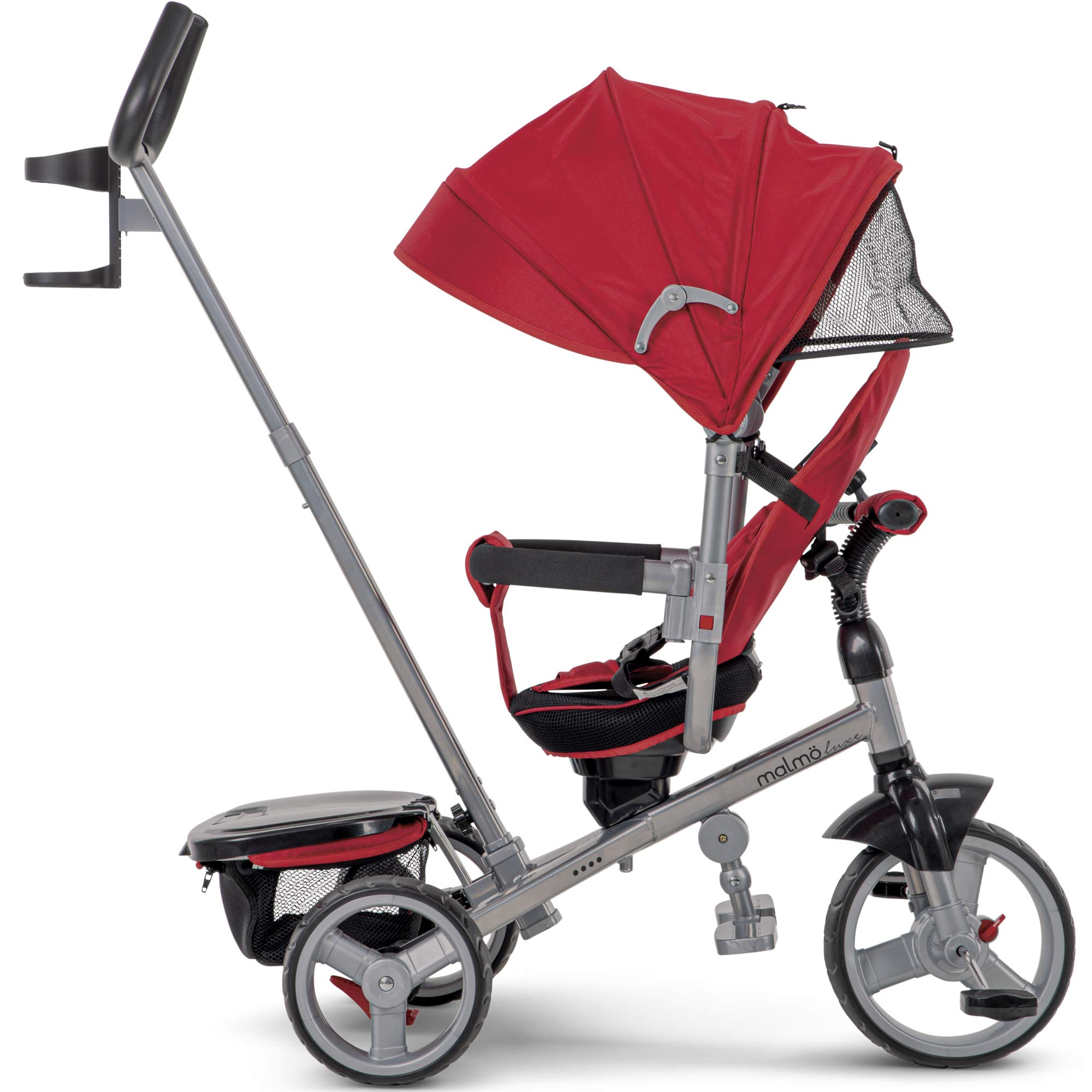 Huffy Malmö 4-in-1 Canopy Trike with Adjustable Push Handle, Folding Footrest, Removable Canopy