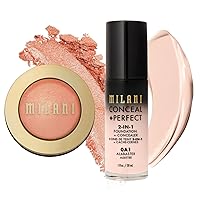 Milani Baked Blush (Luminoso) and Conceal + Perfect 2-in-1 Foundation + Concealer (Alabaster)