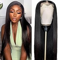 Straight Lace Front Wigs Human Hair with Baby Hair for Women 24inch Natural Color 13x4 Lace Frontal Human Hair Wig Pre Plucked