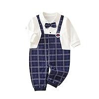 GORBAST Baby Boy Romper Little Kids Jumpsuit Outfit Long Sleeve Toddler Clothes Suit
