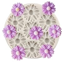 Daisy Chrysanthemum Flower Silicone Fondant Molds For Cake Decorating Cupcake Topper Candy Chocolate Gum Paste Polymer Clay Set Of 1
