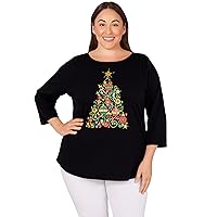 Ruby Rd. Womens Womens Plus-Size Holiday Tree Top