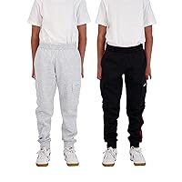 Hind Boys 2-Pack Fleece Jogger Sweatpants with Cargo Pockets for Kids Athletic & Casual Wear