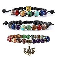 Farfume Chakra Bead Bracelets for Women - 8mm 7 Chakra Healing Bracelet with Real Stones Anxiety Meditation Yoga Gemstone Jewelry