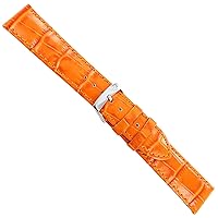 20mm Milano Genuine Italian Leather Alligator Grain Orange Watch Band 2269