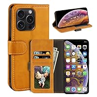 Case for iPhone 15 Pro, Magnetic PU Leather Wallet-Style Business Phone Case,Fashion Flip Case with Card Slot and Kickstand for iPhone 15 Pro 6.1 inches