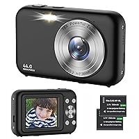 Digital Camera 1080P Kids Camera with 16X Zoom - 44MP Anti Shake Point and Shoot Digital Cameras for Photography | Compact Small Camera for Kids Girls Boys Teens Beginners (SD Card Not Include)